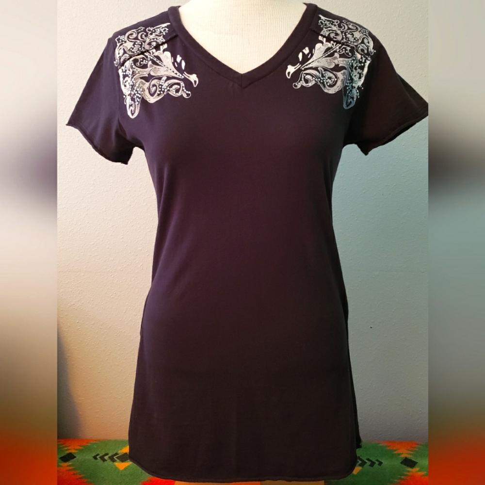 Cowgirl Tuff Co. Black Shirt - Large